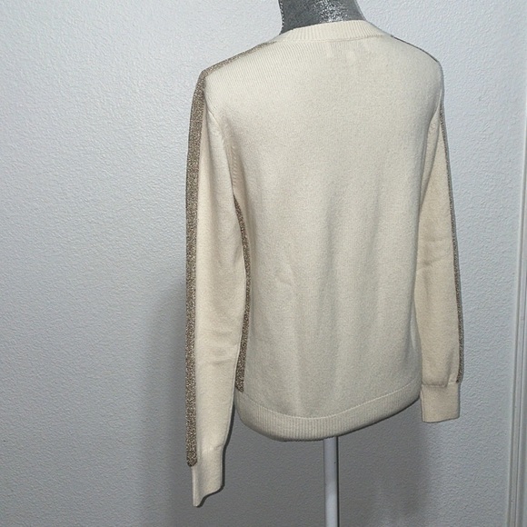 Derek Lam 10 Crosby‎ sweater wool cashmere XS cream gold trim - Picture 4 of 7
